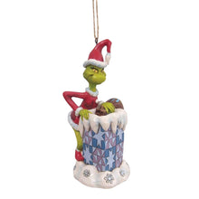 Load image into Gallery viewer, JS Grinch Climbing in Chimney Ornament