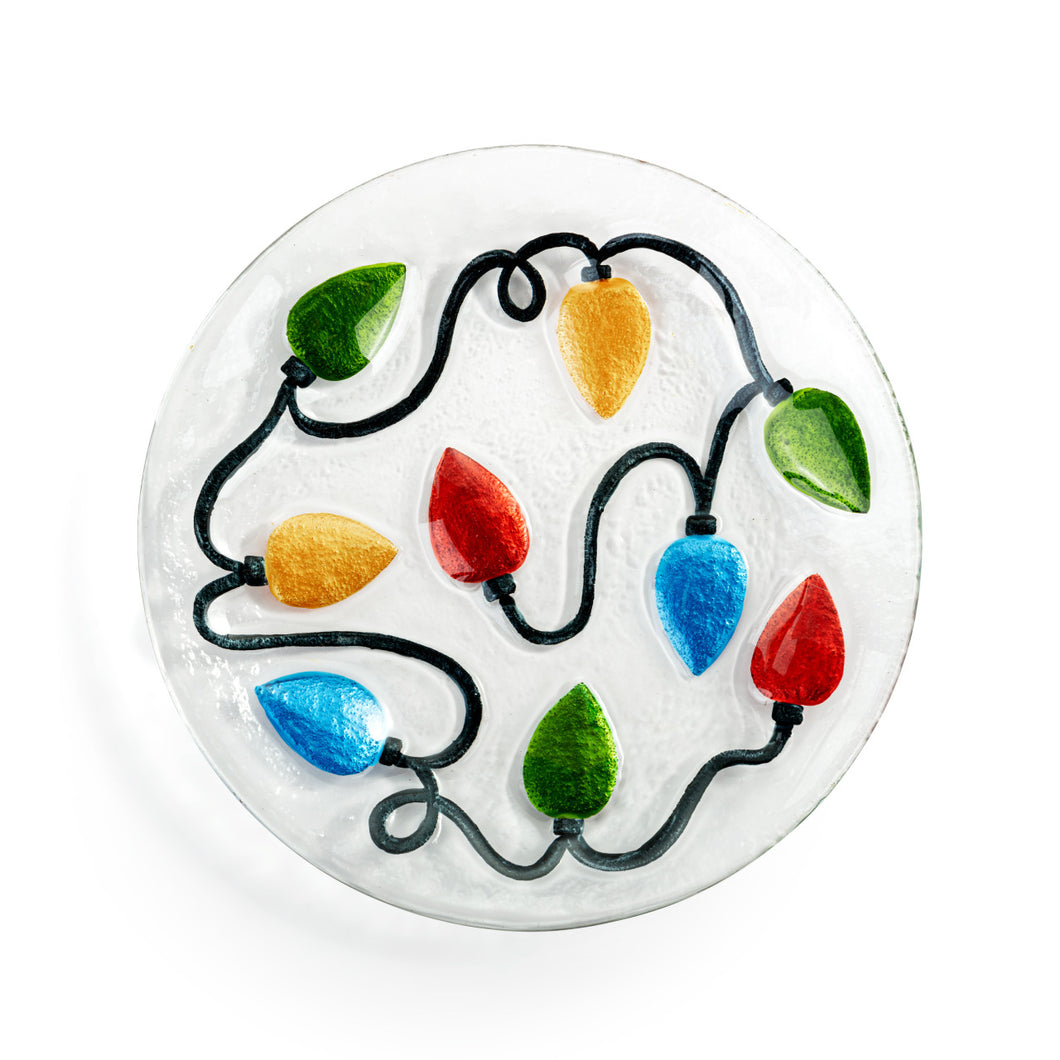 Holiday Lights Mini Round Plate