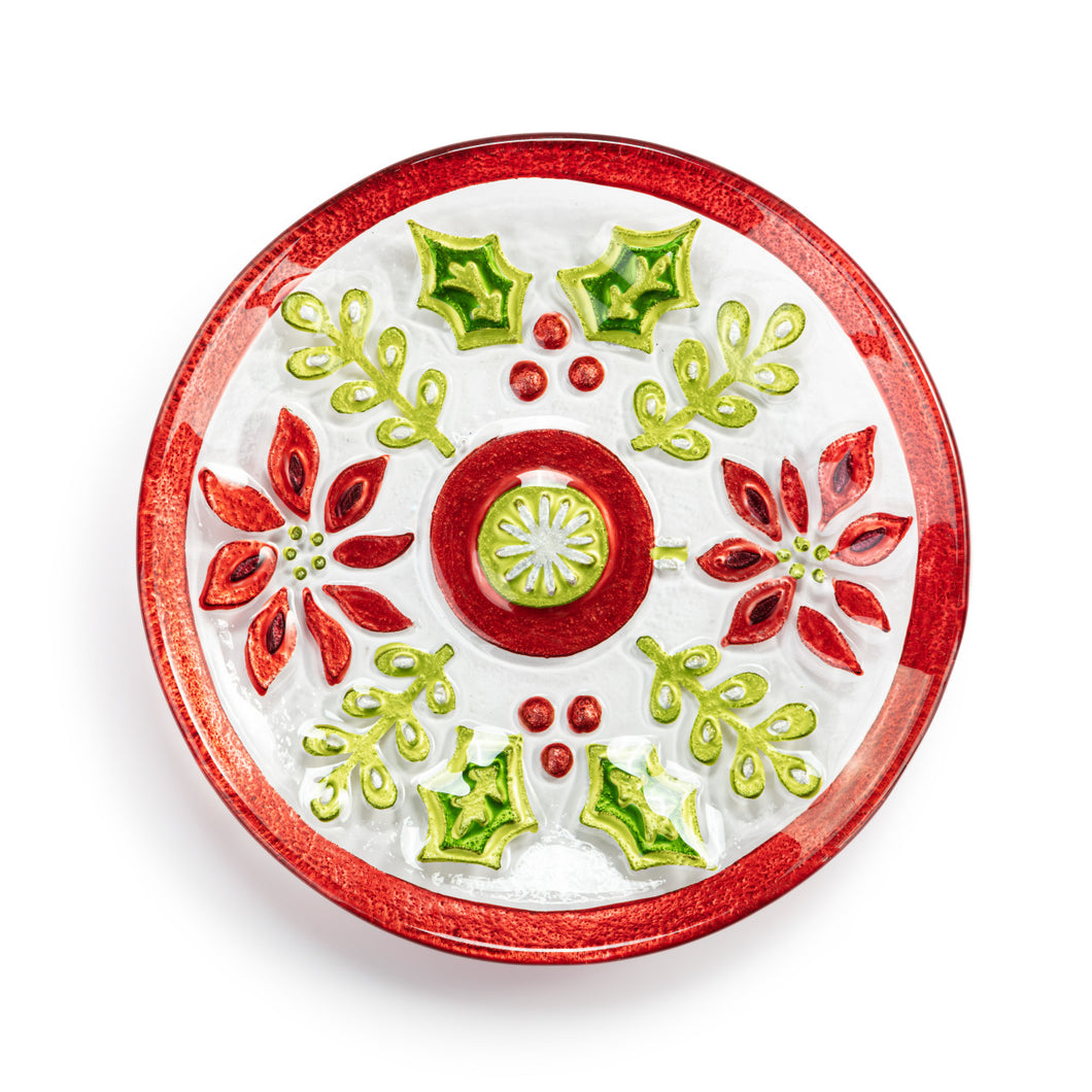 Holly Pattern Mini Round Plate