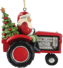 Load image into Gallery viewer, JSCLV Santa Driving Tractor Ornament