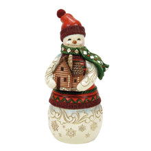 Load image into Gallery viewer, JS HWC Lodge Snowman Log Cabin