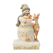 Load image into Gallery viewer, JS Woodland Snowman Holding Fawn