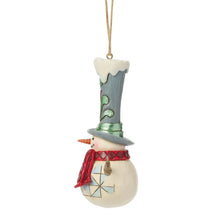 Load image into Gallery viewer, JS Snowman with Tall Top Hat Ornament