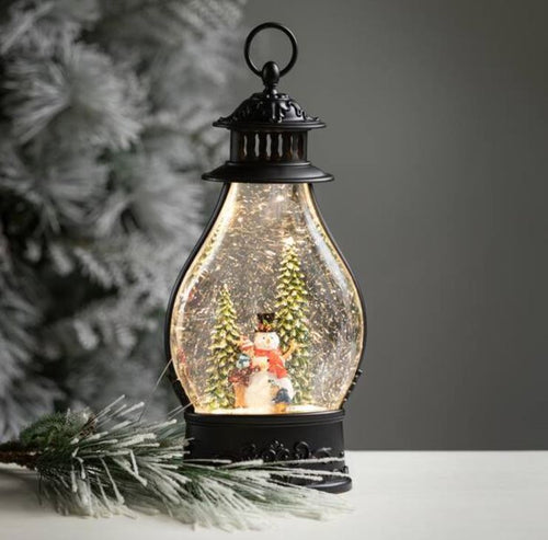LED Shimmer Snowman Lantern