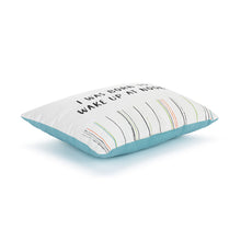 Load image into Gallery viewer, Live From Snack Time Wake Up at Noon Blue Accent Pillow - 14x10in