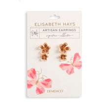 Load image into Gallery viewer, Mocha Enamel Flower Earrings