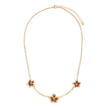 Load image into Gallery viewer, Mocha Enamel Flower Necklace