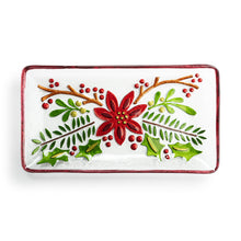 Load image into Gallery viewer, Pointsettia Rectangular Platter