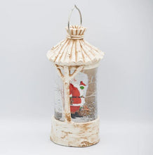 Load image into Gallery viewer, Swirl Birch Lantern with Santa