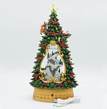 Load image into Gallery viewer, Swirl Tree with Village Santa