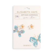 Load image into Gallery viewer, White Enamel Flower Earrings