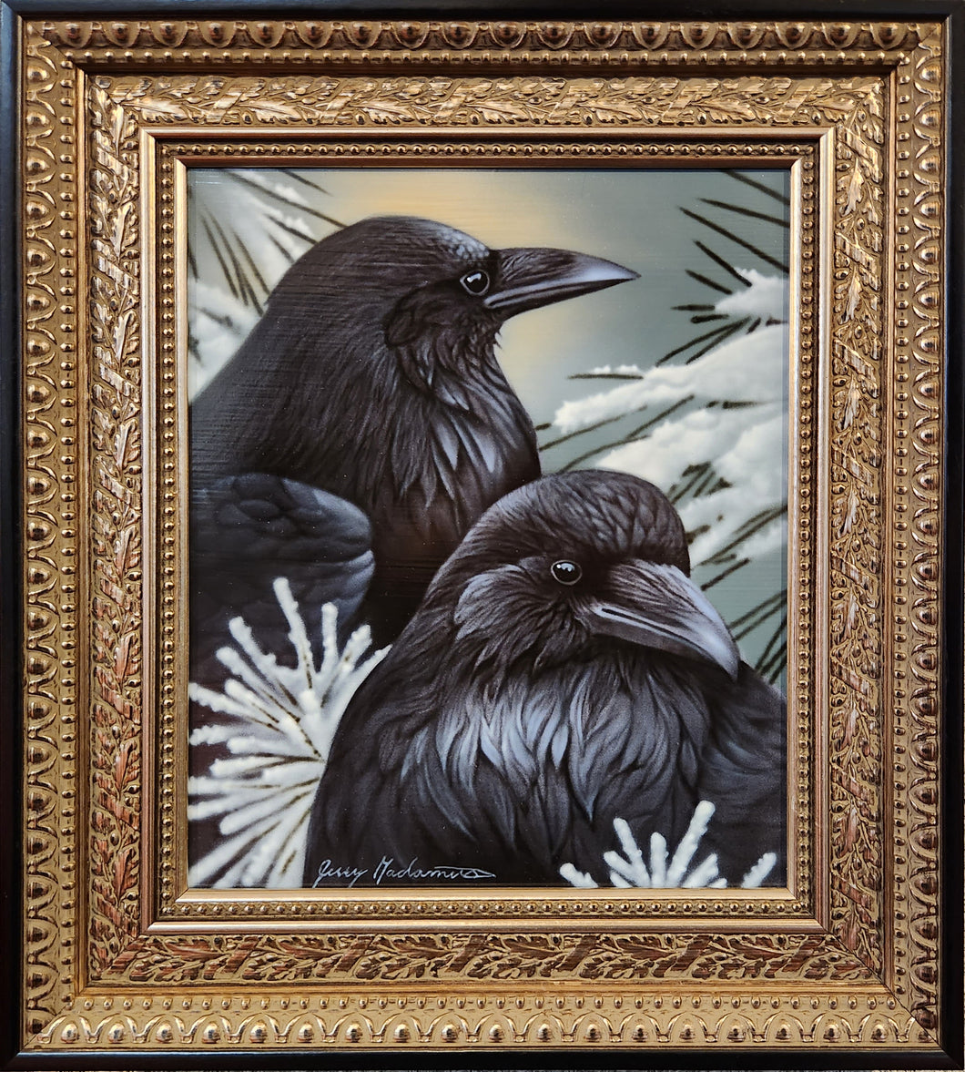 Winter Ravens Original by Jerry Gadamus