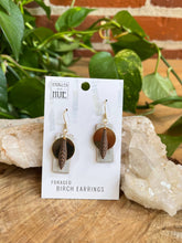 Load image into Gallery viewer, Handmade Birch Bark Earrings: Silver earhooks