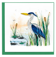 Load image into Gallery viewer, Quilling Card - Quilled Great Blue Heron Greeting Card