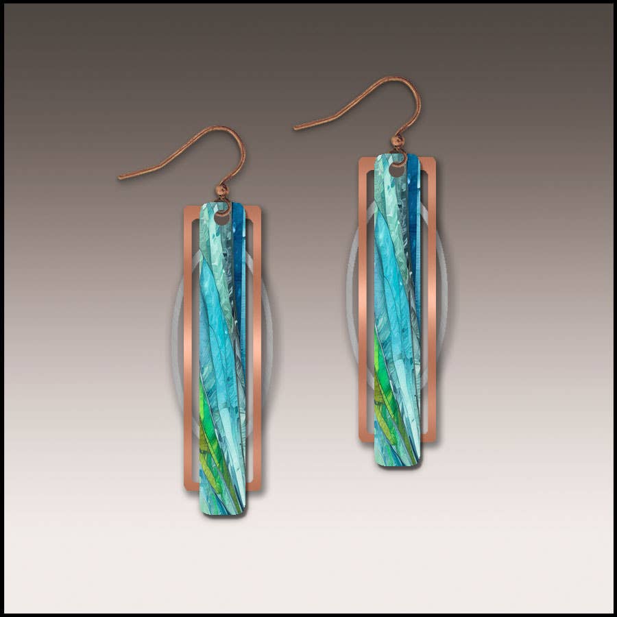 Illustrated Light & DC Designs - Waterfall Crash Geometric Metal Accent Earrings