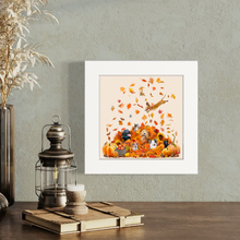 Load image into Gallery viewer, Cathy Walters Art - Leaf Pile Pals Happy Square