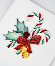 Load image into Gallery viewer, Quilling Card - Quilled Candy Canes Christmas Card (New 2023)