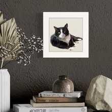 Load image into Gallery viewer, Cathy Walters Art - Feline Friends - Tuxedo Cat Happy Square