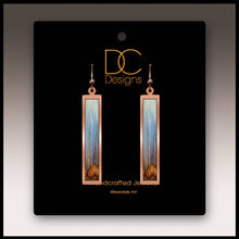 Load image into Gallery viewer, Illustrated Light &amp; DC Designs - Cool Forest Copper Showcase Rectangle Earrings