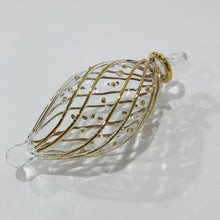 Load image into Gallery viewer, Dandarah (Ships from USA) - Blown Glass Small Ornament - Swirl Oval: Gold With Dots