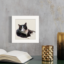 Load image into Gallery viewer, Cathy Walters Art - Feline Friends - Tuxedo Cat Happy Square