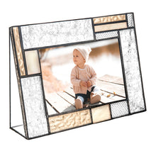 Load image into Gallery viewer, J Devlin Glass Art  - Peach &amp; Ivory Stained Glass  Photo Frame 4x6 Horizontal