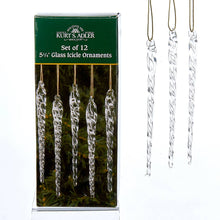 Load image into Gallery viewer, Kurt S. Adler, Inc. - 5.25&quot;TWISTED CLEAR GLASS ICICLES 12PC