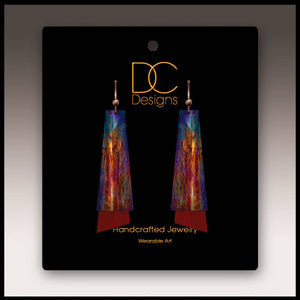 Illustrated Light & DC Designs - Canyon Rust Abstract Flutter Multilayer Earrings