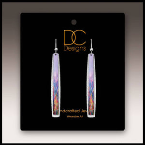 Illustrated Light & DC Designs - Rainbow Abstract Floral Multilayer Icicle Earrings