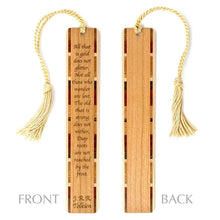 Load image into Gallery viewer, Mitercraft - J.R.R. Tolkien Wander Quote Engraved Wooden Bookmark