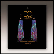 Load image into Gallery viewer, Illustrated Light &amp; DC Designs - Purple Butterfly Pattern Flutter Multilayer Earrings