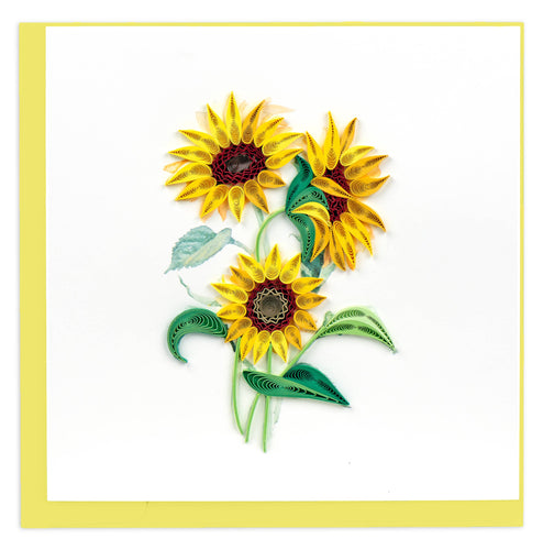 Quilling Card - Quilled Wild Sunflowers Greeting Card