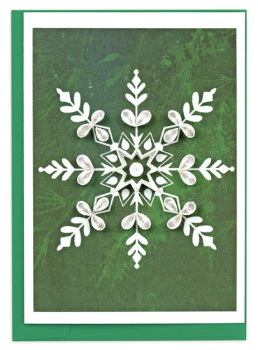 Quilling Card - Snowflake on Pine Gift Enclosure Mini Card