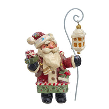 Load image into Gallery viewer, Kurt S. Adler, Inc. - 6.75" Snow Town Santa Holding Lamp Post Table Piece