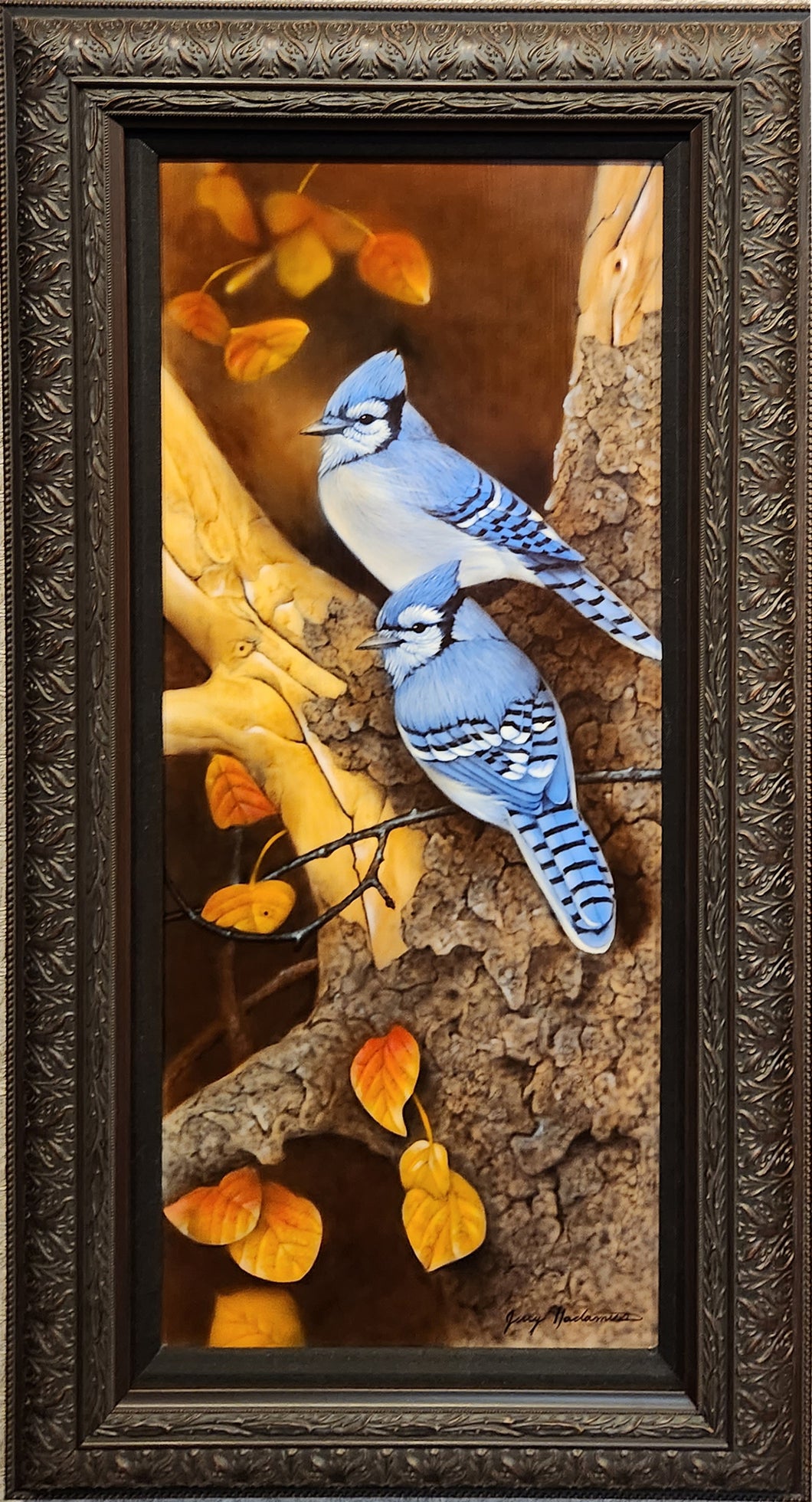 Blue Jay Pair Original by Jerry Gadamus