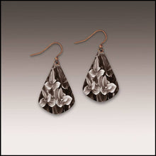 Load image into Gallery viewer, Illustrated Light &amp; DC Designs - Black and White Floral Short Drop Handmade Earrings