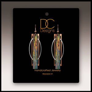 Illustrated Light & DC Designs - Yellow Splash Geometric Multilayer Metal Accent Handmade Earrings