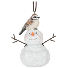 Load image into Gallery viewer, Abbott - Bird on Snowman Ornament