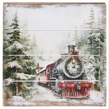 Load image into Gallery viewer, Sincere Surroundings - Christmas Train Art - Perfect Pallet Petites: 8" x 8" x 1"