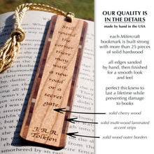 Load image into Gallery viewer, Mitercraft - J.R.R. Tolkien Secret Gate Quote Engraved Wooden Bookmark
