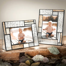 Load image into Gallery viewer, J Devlin Glass Art - Peach &amp; Ivory Stained Glass Photo Frame 4x6 Vertical 453-46V