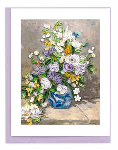 Quilling Card - Artist Series - Quilled Spring Bouquet, Renoir Greeting Card