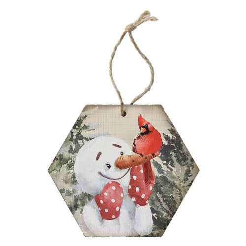 Sincere Surroundings - Snowman Cardinal - Honeycomb Ornaments