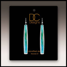 Load image into Gallery viewer, Illustrated Light &amp; DC Designs - Aqua Abstract Icicle Multilayer Handmade Earrings