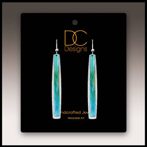 Illustrated Light & DC Designs - Aqua Abstract Icicle Multilayer Handmade Earrings