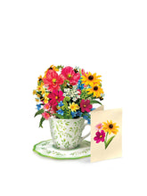 Load image into Gallery viewer, FreshCut Paper LLC - Mini Wildflower Teacup (10 Mini Pop-Up Greeting Cards)