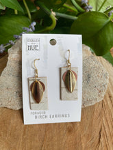 Load image into Gallery viewer, Handmade Birch Bark Earrings: Silver earhooks