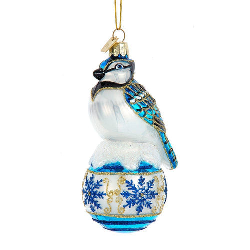 Kurt S. Adler, Inc. - Noble Gems™ Glass Blue Jay Orn