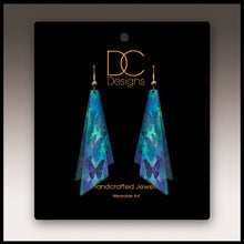 Load image into Gallery viewer, Illustrated Light &amp; DC Designs - Blue Butterfly Pattern Wing Multilayer Handmade Earrings
