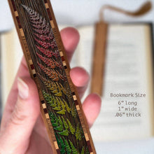 Load image into Gallery viewer, Mitercraft - Sword Fern Engraved with added Color Wood Bookmark
